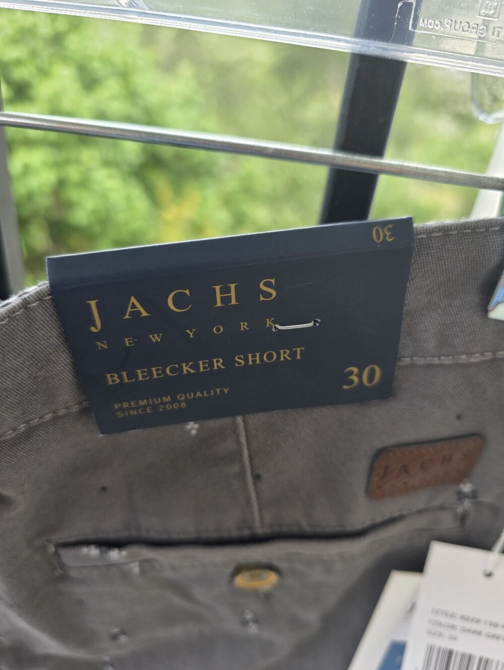 Jachs Gray Bleecker Short with Gold Accents